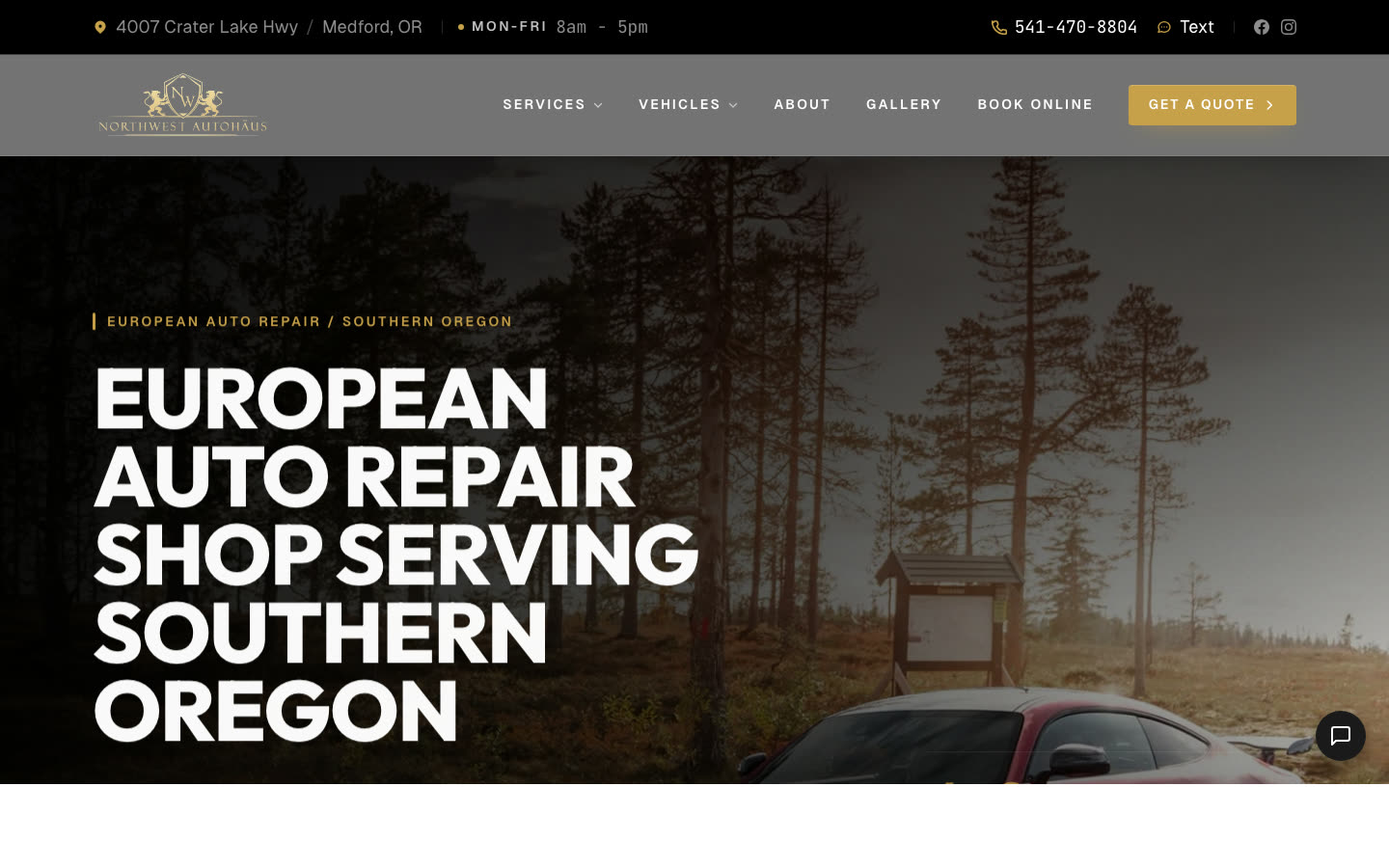 North West Autohaus homepage preview